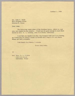 [Letter from Harris L. Kempner to Mr. John F. Staub, October 1, 1956]