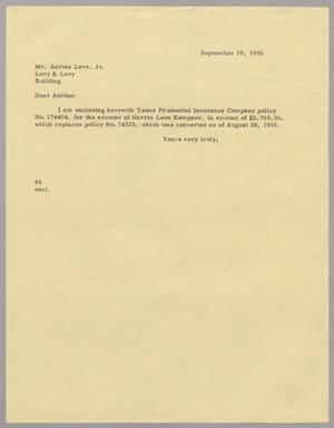 [Letter from A. H. Blackshear, Jr. to Adrian Levy, Jr., September 19, 1956]