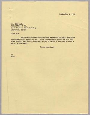 [Letter from Harris L. Kempner to Mr. Bill Lain, September 4, 1956]