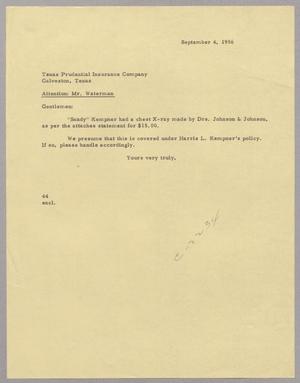[Letter from A. H. Blackshear, Jr. to Texas Prudential Insurance Company, September 4, 1956]