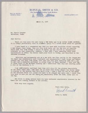 [Letter from Rufus G. Smith & Co. to Mr. Harris Kempner, March 18, 1957]