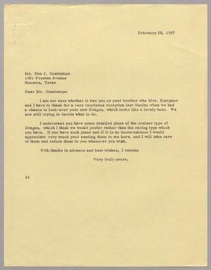 [Letter from Harris L. Kempner to Mr. Don J. Genitempo, February 28, 1957]