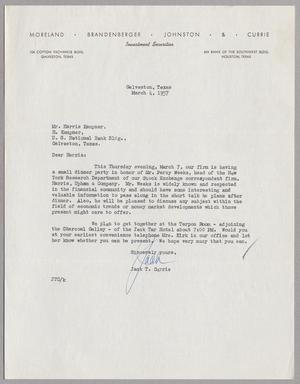 [Letter from Moreland, Brandenberger, Johnston & Currie to Mr. Harris Kempner, March 4, 1957]