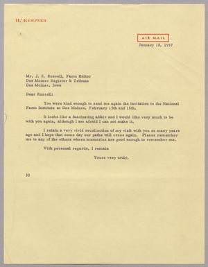 [Letter from Harris L. Kempner to Mr. J. S. Russell, January 18, 1957]