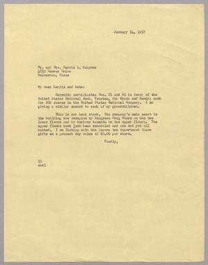 [Letter from Isaac H. Kempner to Mr. and Mrs. Harris L. Kempner, January 14, 1957]