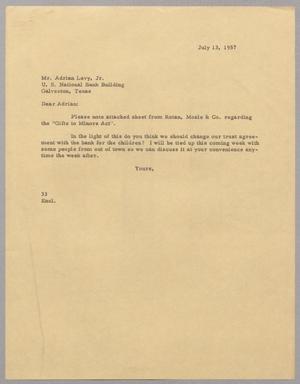 [Letter from Harris L. Kempner to Mr. Adrian Levy, Jr., July 13, 1957]