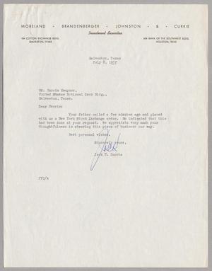 [Letter from Moreland, Brandenberger, Johnston & Currie to Mr. Harris Kempner, July 8, 1957]