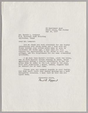 [Letter from Paul B. Kopperl to Mr. Harris L. Kempner, May 30, 1957]