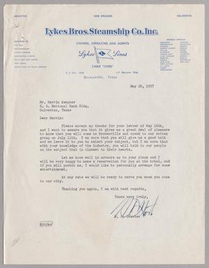 [Letter from Lykes Bros. Steamship Co., Inc. to Mr. Harris Kempner, May 20, 1957]