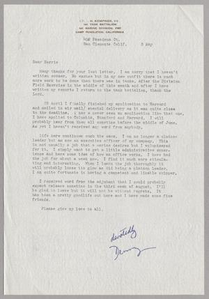 [Letter from lt. I. H. Kempner, III to Harris, May 5, 1957]