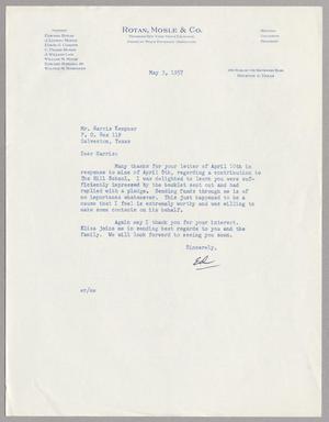[Letter from Rotan, Mosle & Co. to Mr. Harris Kempner, May 3, 1957]