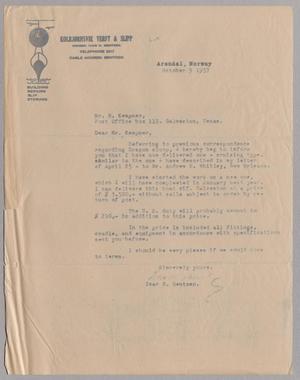 [Copy of a letter from Kolbjørnsvik Verft & Slipp to Mr. H. Kempner, October 9, 1957]