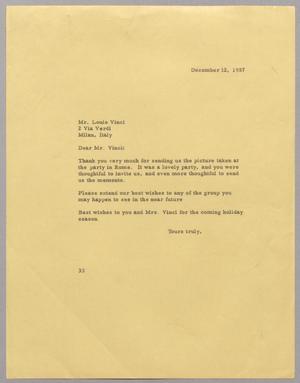 [Letter from Harris L. Kempner to Louis Vinci, December 12, 1957]
