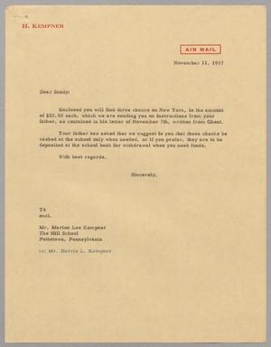 [Letter from T. E. Taylor to Sandy , November 11, 1957 #2]