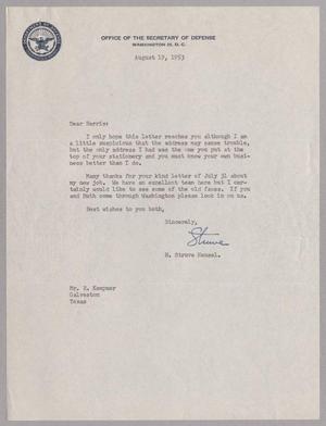 [Letter from H. Struve Hensel to Mr. H. Kempner, August 19, 1953]