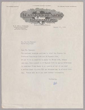 [Letter from W. E. Pinckard to Harris L. Kempner, August 17, 1953]