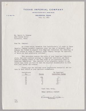 [Letter from Texas Imperial Company to Mr. Harris L. Kempner, July 11, 1953]