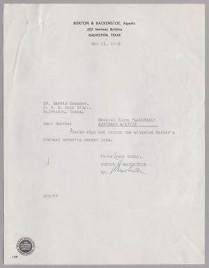 [Letter from Burton & Backenstoe to Mr. Harris Kempner, May 11, 1953]