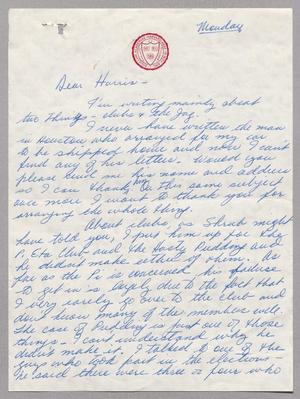 Primary view of object titled '[Letter from James Kempner to Harris Leon Kempner, 1959~]'.
