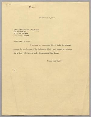 [Letter from Harris L. Kempner to Bert Dragoo, December 21, 1960]