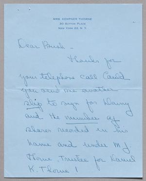 [Letter from Mary Jean Kempner Thorne to I. H. Kempner, 1960~]