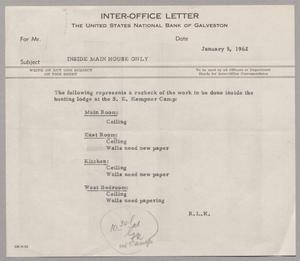 [Inter-Office Letter from Robert Lee Kempner, January 5, 1952]