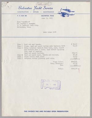 [Invoice for Work Order, June 1963]
