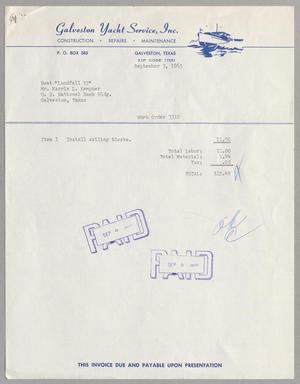[Invoice for Work Order, September 1965]