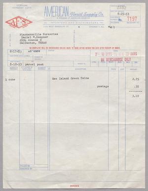 [Invoice for Sea Island Green Twine, August 1953]
