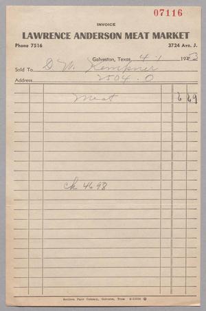 [Invoice for Meat, April 1953]