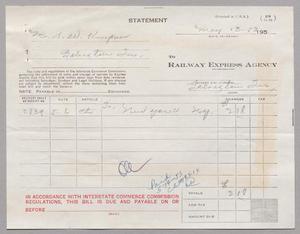 [Account Statement for Railway Express Agency, May 13, 1953]