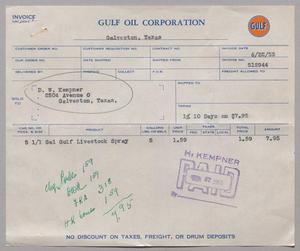 [Invoice for Gulf Livestock Spray, June 22, 1953]