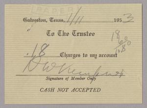 [Authorization for Club Charges, January 11, 1953]