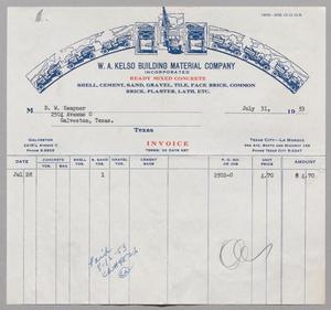 [Invoice from W. A. Kelso Building Material Company]