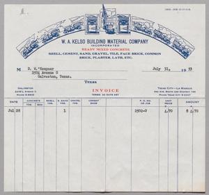 [Invoice for Services for D. W. Kempner, July 1953]