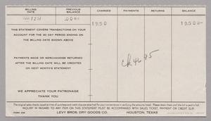 [Account Statement for Levy Bros. Dry Goods Co., March 12, 1953]