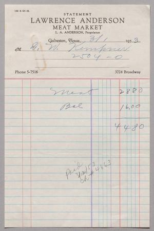 [Invoice for Meat, March 1953]