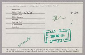 [Invoice for Professional Services, June 1956]