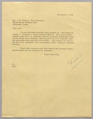 [Letter from A. H. Blackshear, Jr., to J. E. Meyers, December 7, 1956]