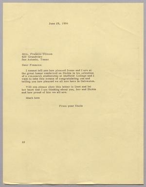 [Letter from D. W. Kempner to Mrs. Frances Ullman, June 29, 1956]