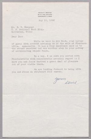 [Letter from David F. Weston to D. W. Kempner, May 10, 1956]