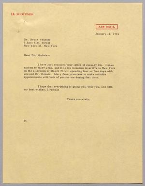 [Letter from D. W. Kempner to Bruce Webster, January 11, 1956]