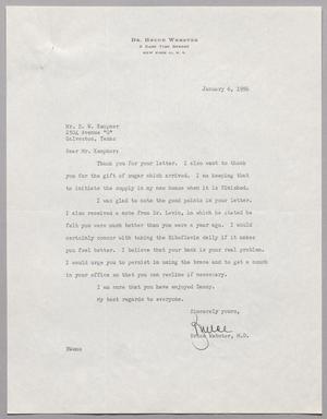 [Letter from Dr. Bruce Webster to D. W. Kempner, January 6, 1956]