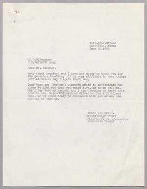 [Letter from Albertine Yeager to D. W. Kempner, June 28, 1956]