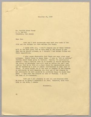 Primary view of object titled '[Letter from Harris L. Kempner to Barklie M. Henry, December 29, 1959]'.