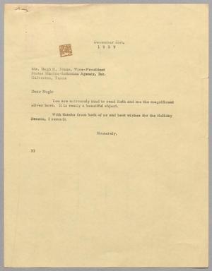 [Letter from Harris L. Kempner to Hugh K. Jones, December 21, 1959]