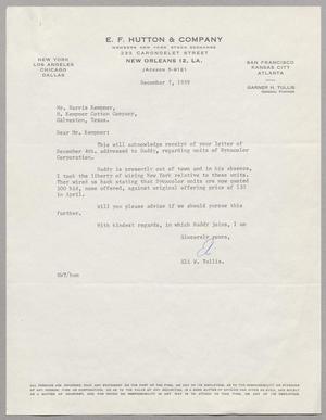 [Letter from Eli W. Tullis to Harris L. Kempner, December 7, 1959]