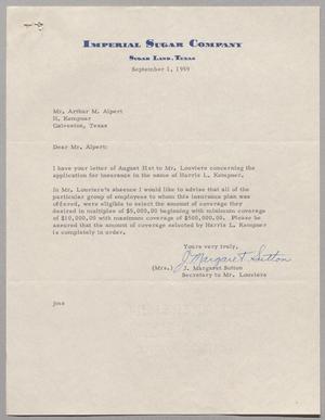 [Letter from J. Margaret Sutton to Arthur M. Alpert, September 1, 1959]