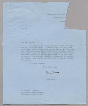 [Letter from Hans A. Krebs to Harris Leon Kempner, July 1, 1960]