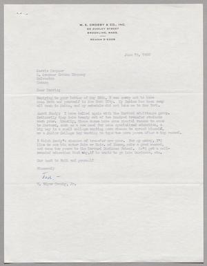 Primary view of object titled '[Letter from W. Edgar Crosby, Jr. to Harris Leon Kempner, June 15, 1960]'.
